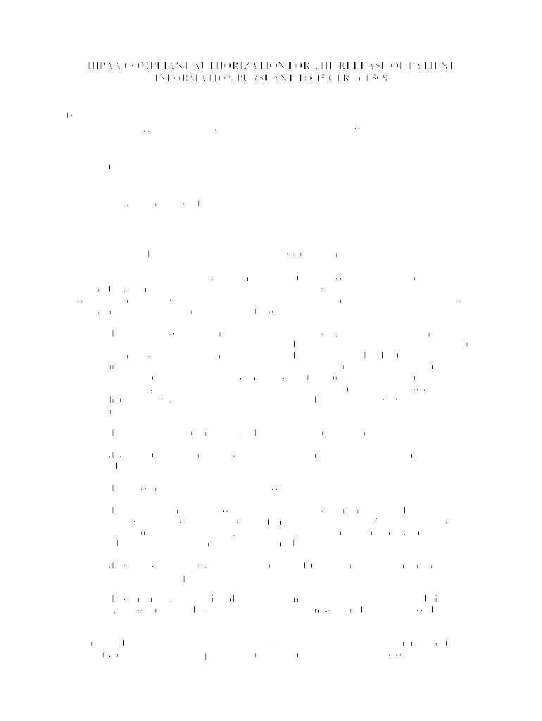 Blank HIPAA patient-information authorization form